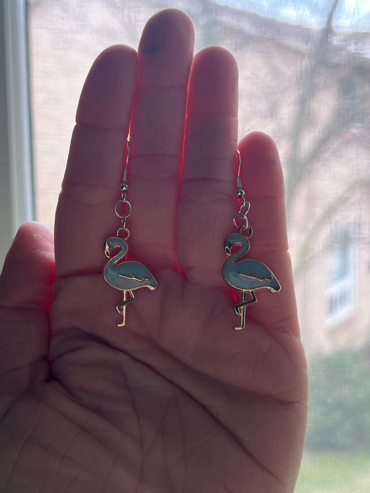 Blue Flamingo Earrings