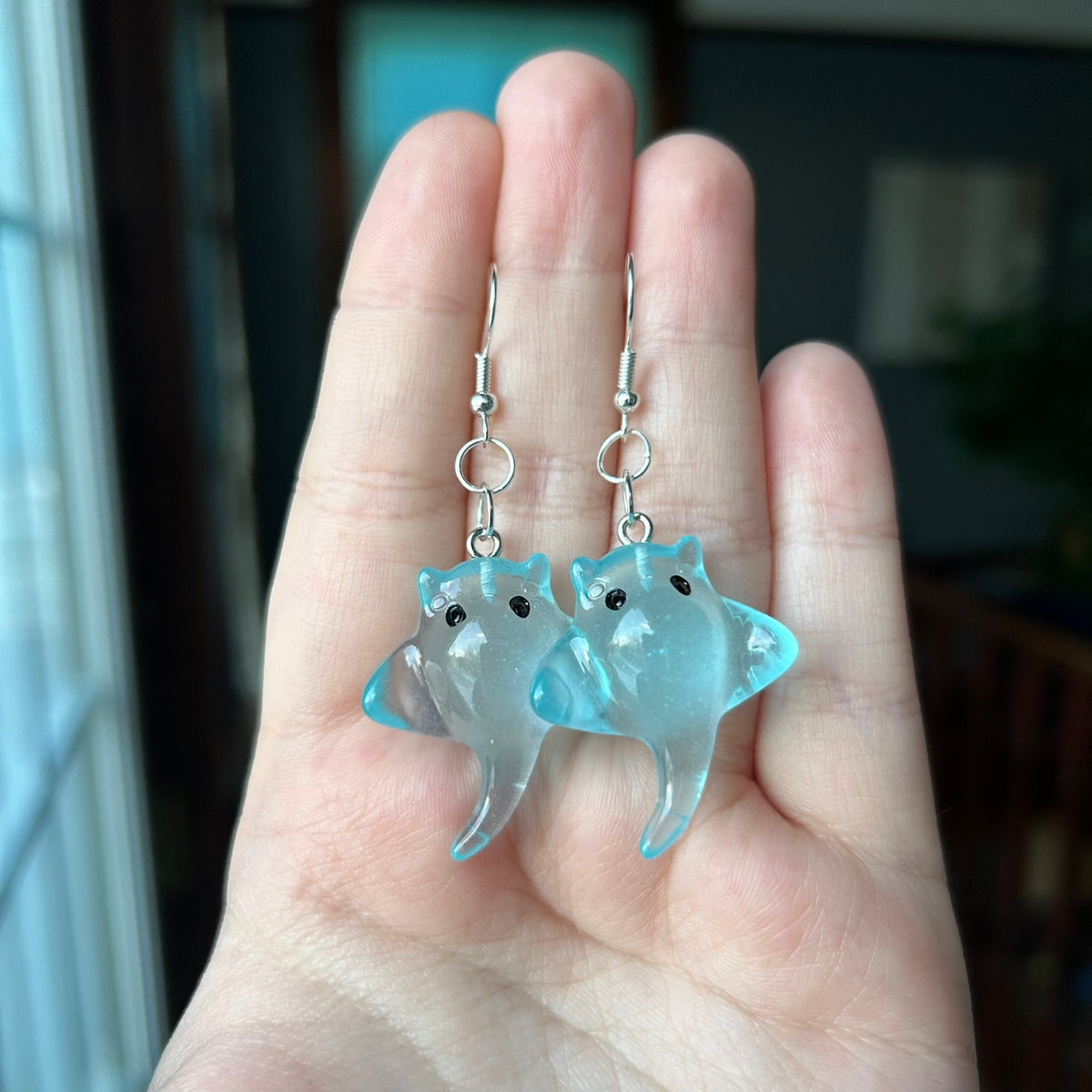 Blue Stingray Earrings