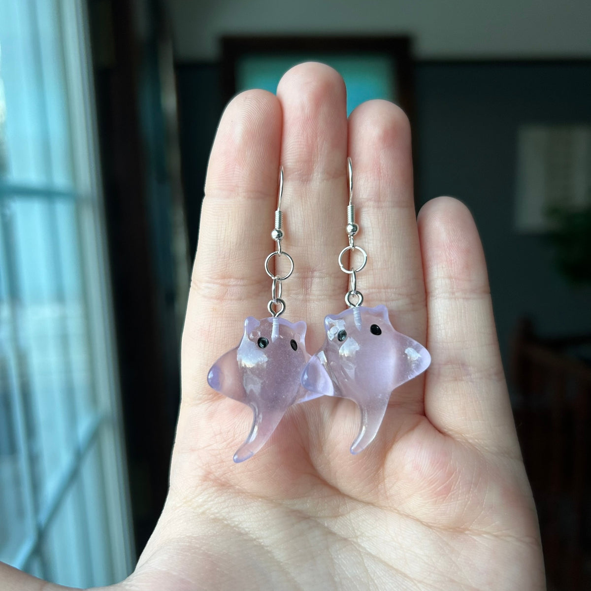 Purple Stingray Earrings