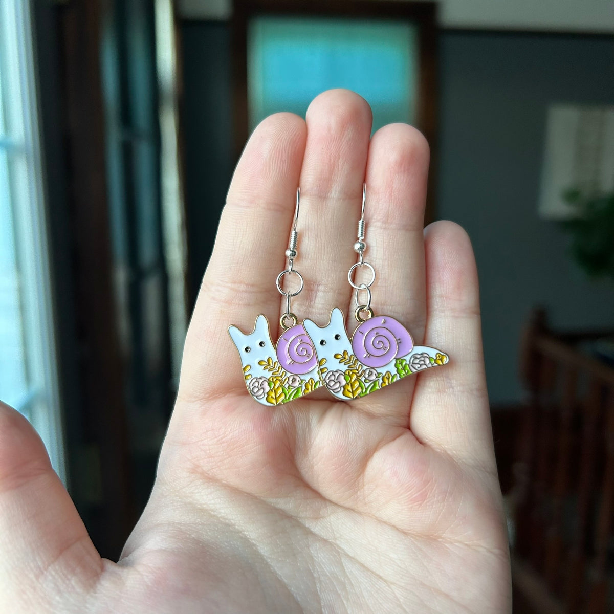 Floral Snail Earrings
