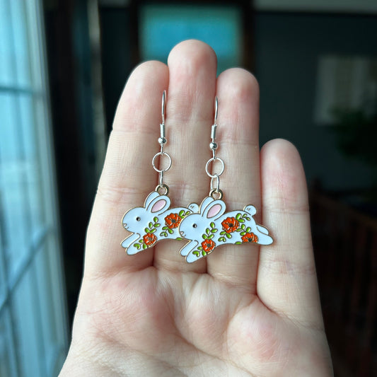 Floral Bunny Earrings