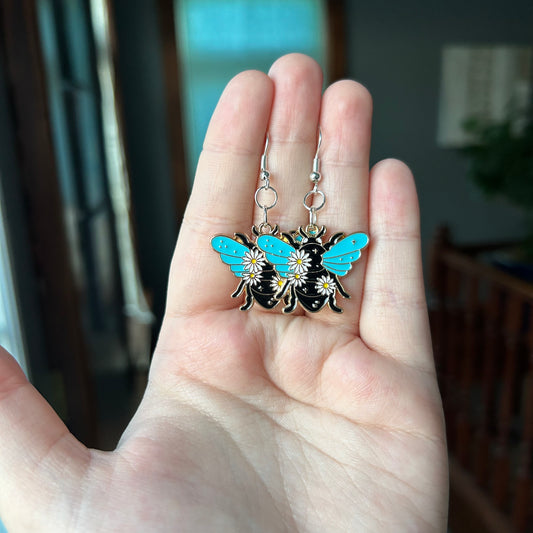 Blue Bug Earrings