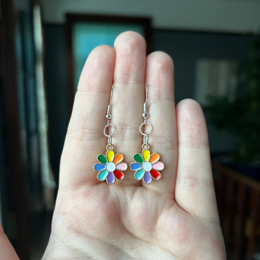 Rainbow Flower Earrings