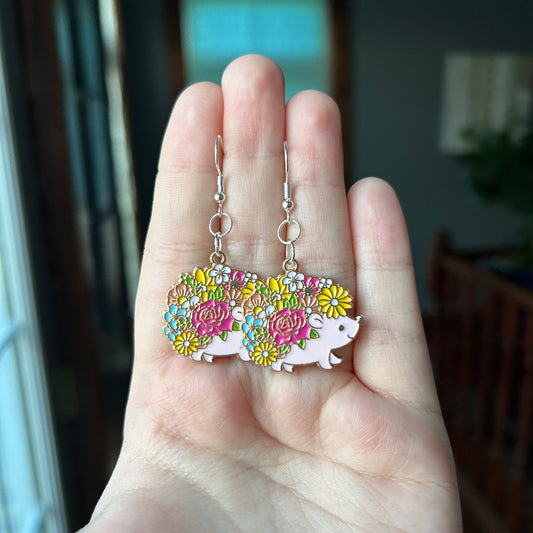 Floral Hedgehog Earrings