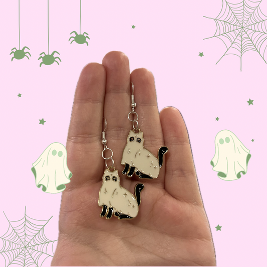 Ghost Cat Earrings