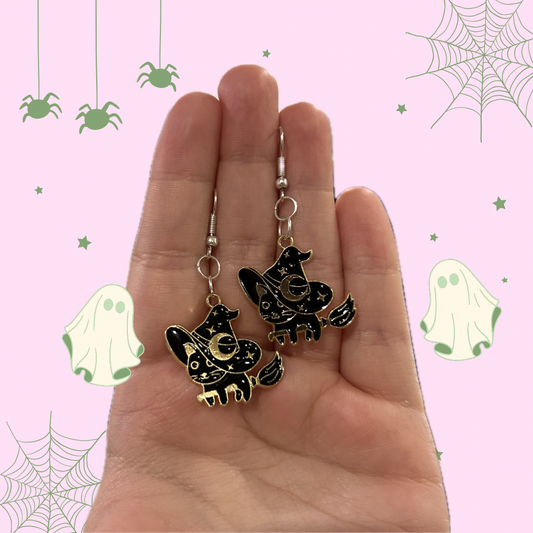 Witch Cat Earrings