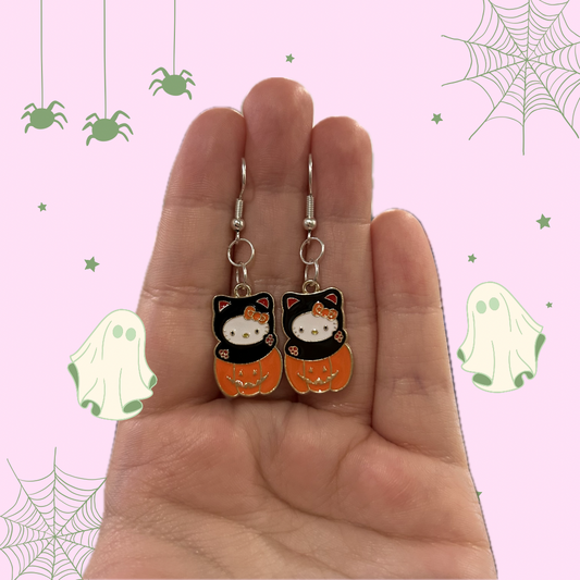 Hello Kitty Pumpkin Earrings